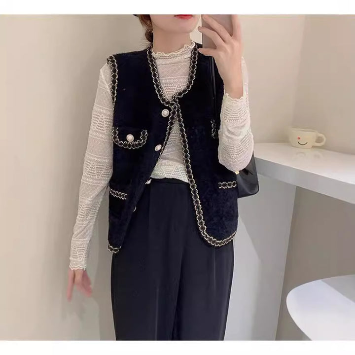 Damen Weste mit eleganter Perlenverzierung Drune