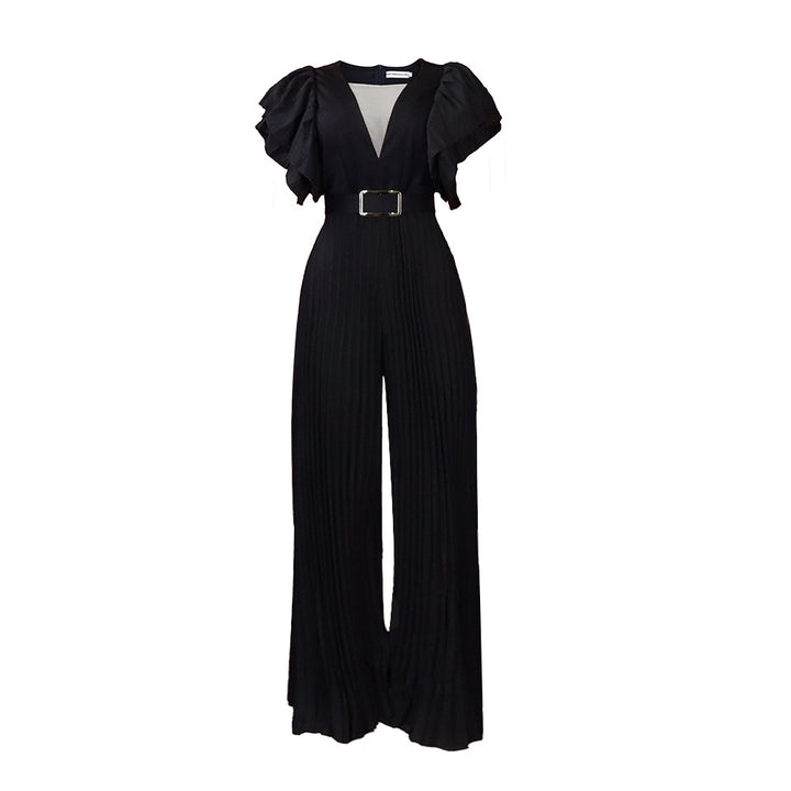 Damen Jumpsuit mit Rüschen und Plisseedetails Drune