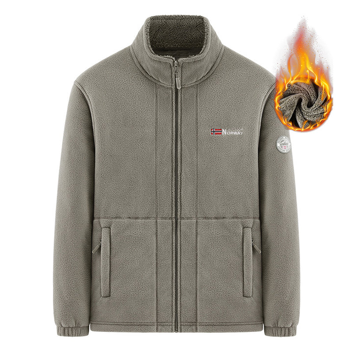 Herren Isolierende Zip‑Fleecejacke mit hohem Kragen und Soft‑Teddyinnenfutter Drune