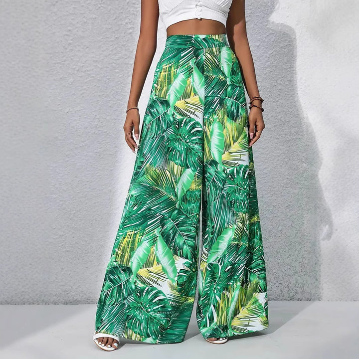 Damen Maxi-Rock mit tropischem Blattmuster Drune