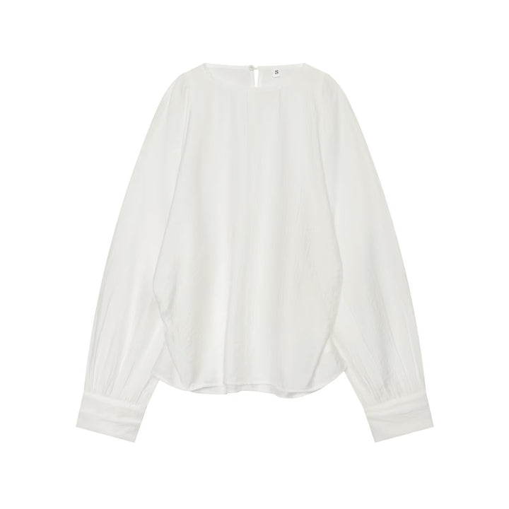 Damen Oversize-Bluse mit Ballonärmeln und Manschetten Drune