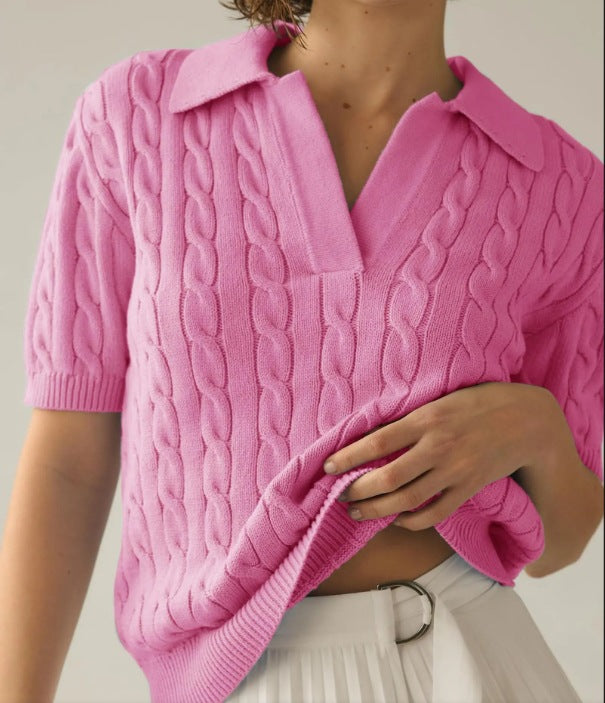 Damen Strickpullover mit aufwendigem Zopfmuster Drune