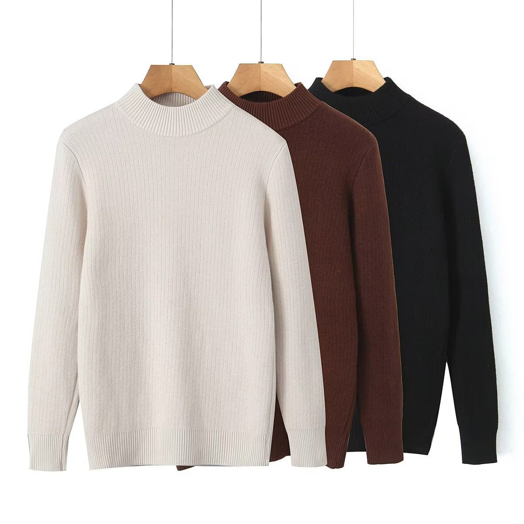 Damen Feinstrickpullover mit Stehkragen Drune