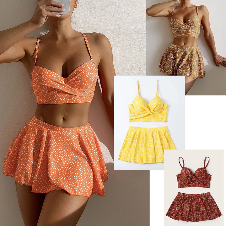 Damen Tankini-Set mit verspieltem Rock und gepolstertem Oberteil Drune