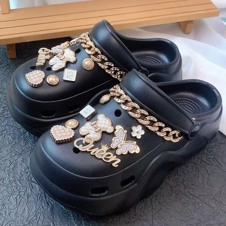 Damen Dekorative und luxuriöse Clogs mit funkelnden Applikationen Drune