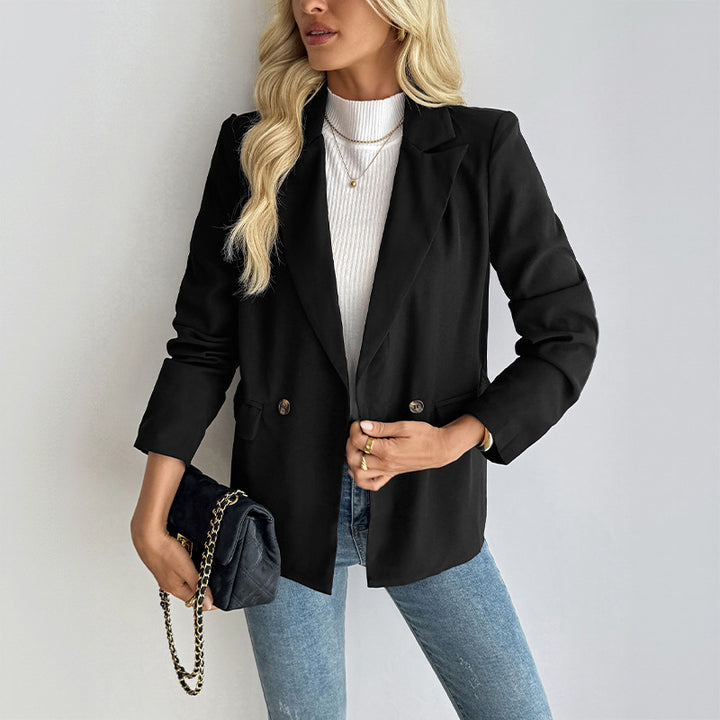 Damen Eleganter Blazer mit Knopfdetails und ausgefallenem Schnitt Drune
