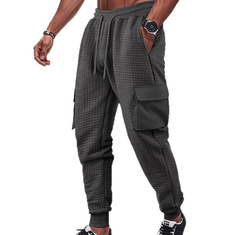 Herren nan gesteppte Thermo-Loungehose mit Funktionstaschen, Tunnelzug und elastischem Bündchen Drune