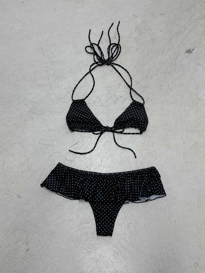 Damen Bikiniset mit verspieltem Rüschendesign und Bindebändern Drune