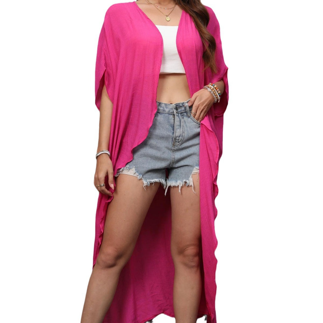 Damen luftiger Strandkimono aus fließender Viskose Drune