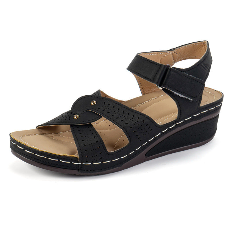 Damen Orthopädische Keil-Sandalen mit verstellbaren Riemen Drune