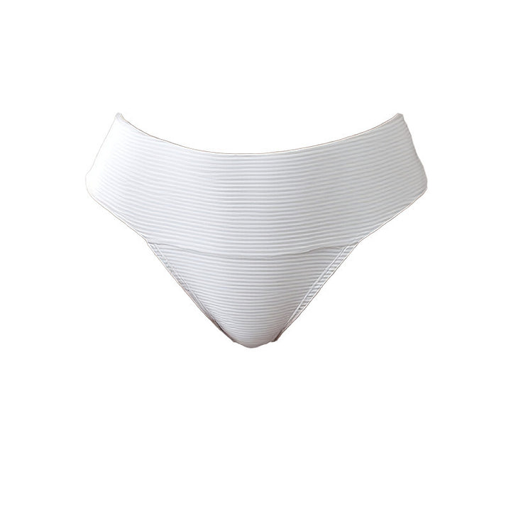 Damen Hochgeschnittener Bikinislip mit feiner Streifenstruktur Drune