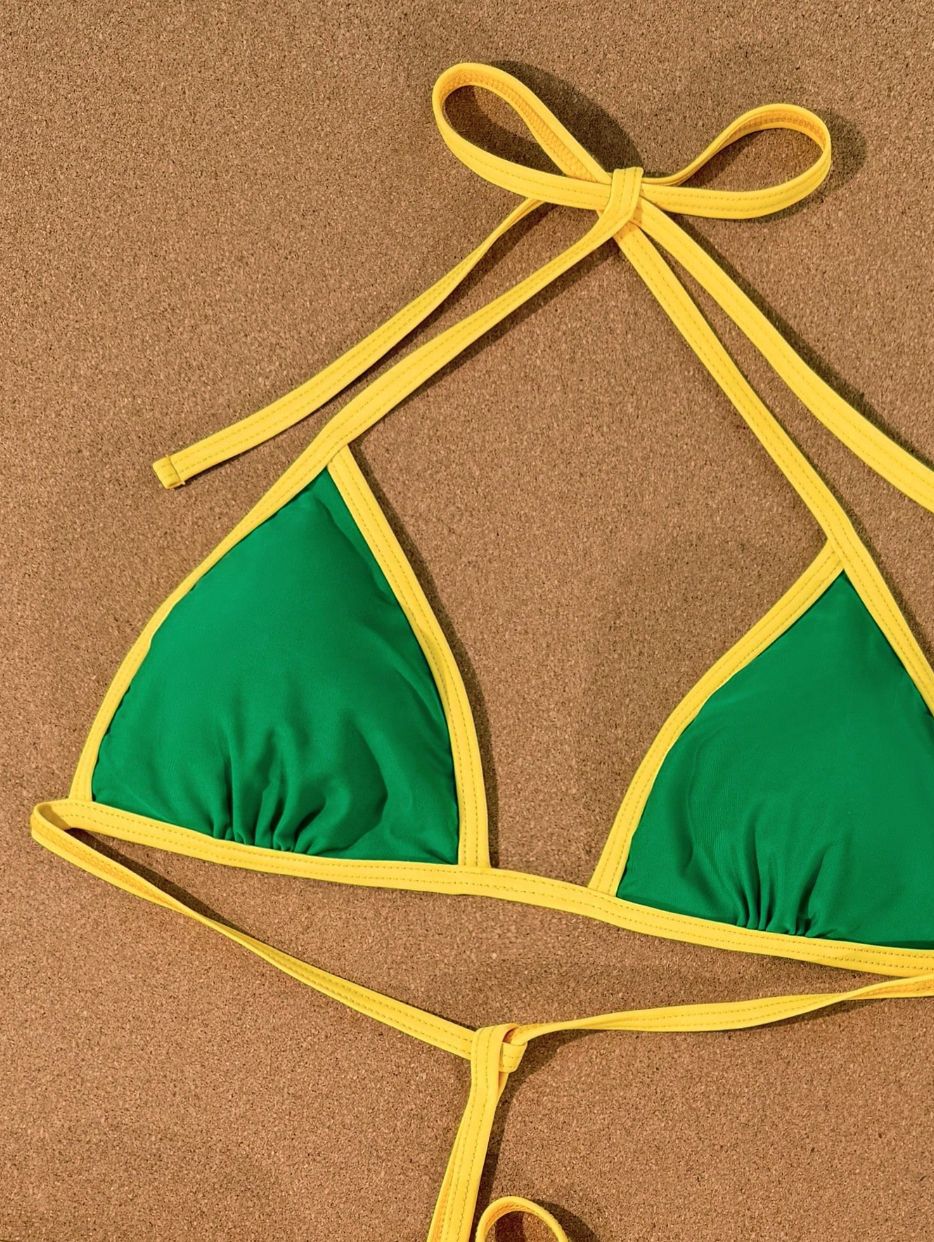 Damen Bikiniset mit verstellbaren Trägern und hohem Beinausschnitt Drune