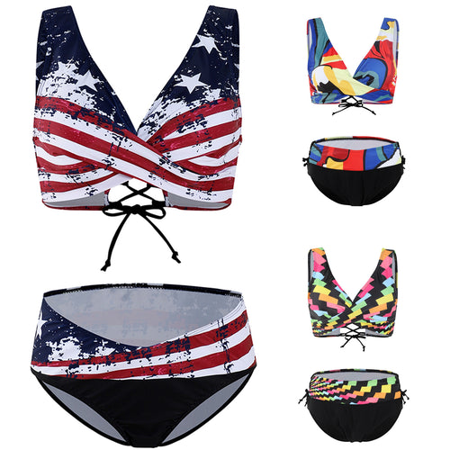 Damen Sportlicher Bikinis mit modischem Wickeldesign Drune