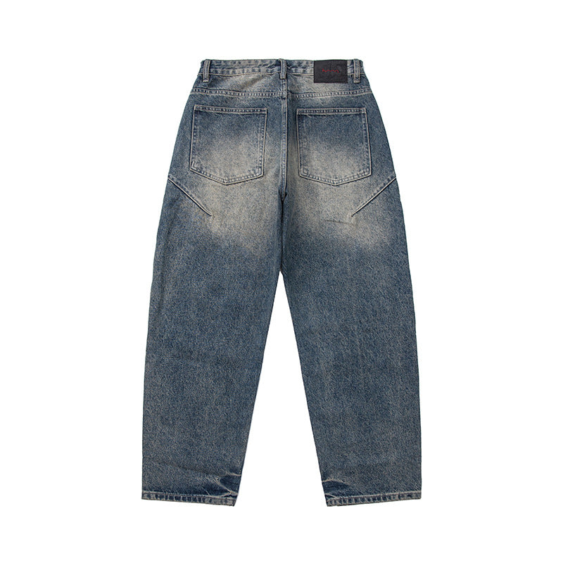 Damen Locker geschnittene Vintage-Denim-Jeans mit ausgefransten Details und verkürztem Bein Drune
