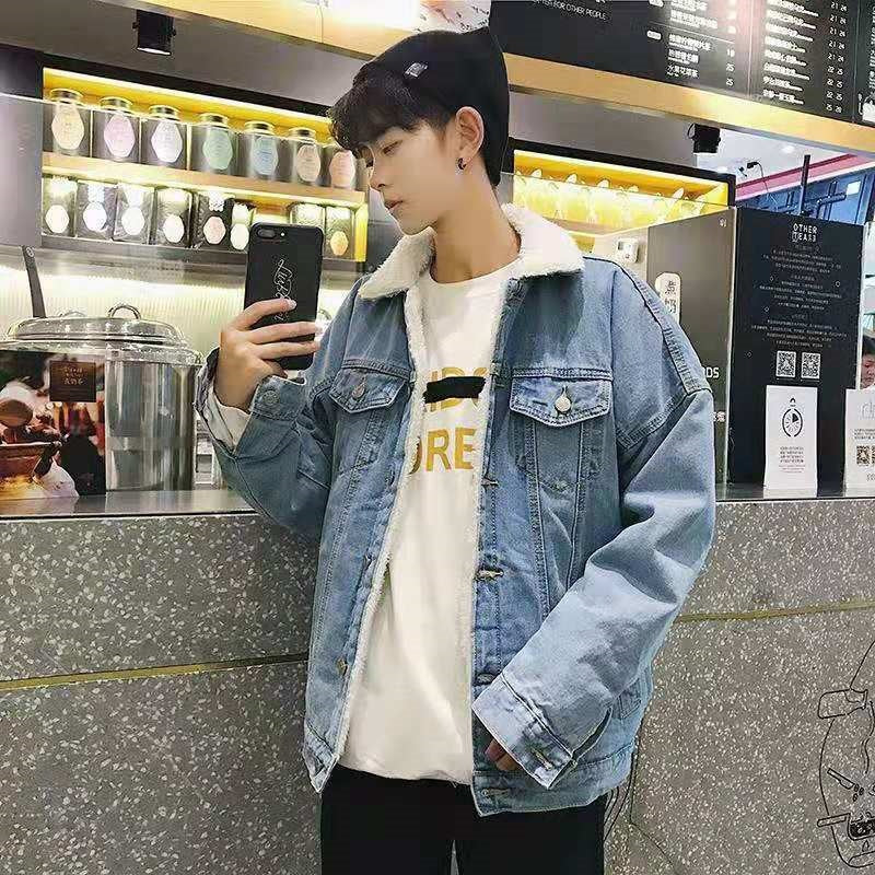Herren Jeansjacke mit Fleece-Innenfutter Drune