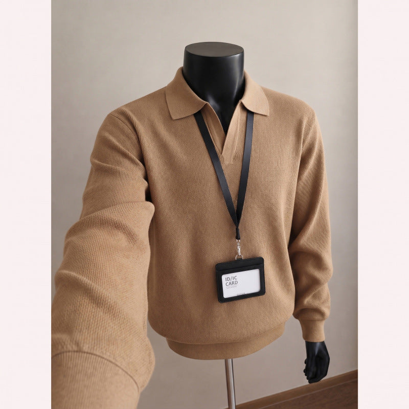 Herren Modischer Pullover mit V-Ausschnitt Drune