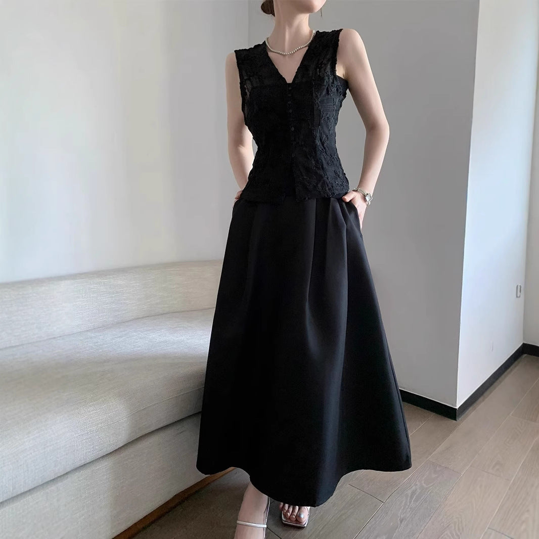 Damen Elegantes Maxikleid mit tailliertem Schnitt Drune