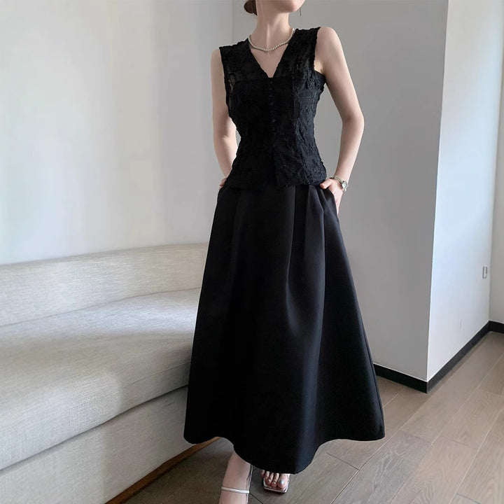 Damen Elegantes Maxikleid mit tailliertem Schnitt Drune