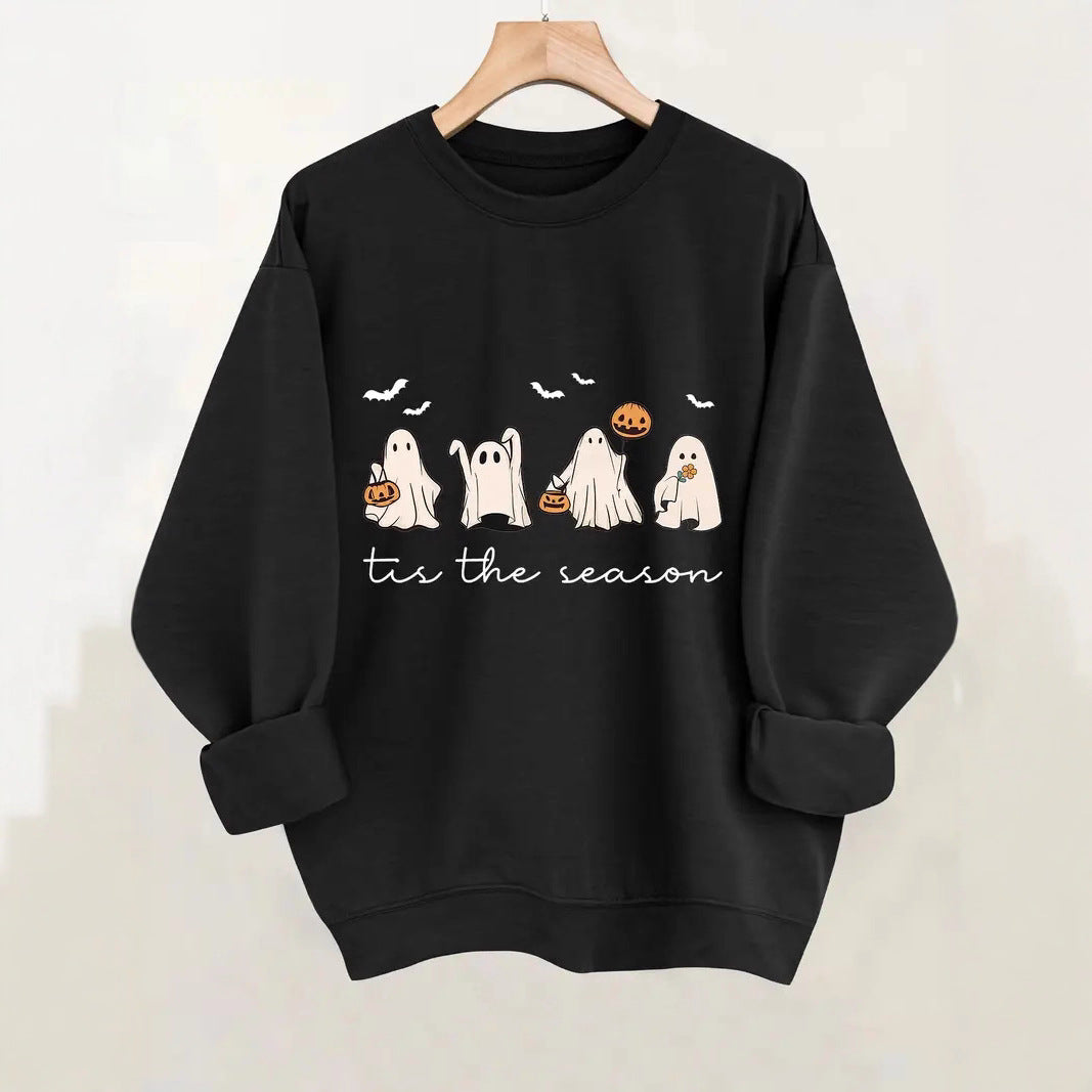 Damen Sweatshirt mit fröhlichem Halloween-Motiv und lässigem Schnitt Drune