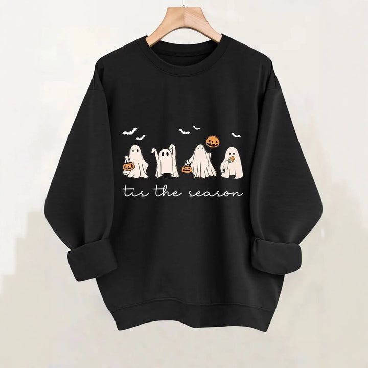 Damen Sweatshirt mit fröhlichem Halloween-Motiv und lässigem Schnitt Drune