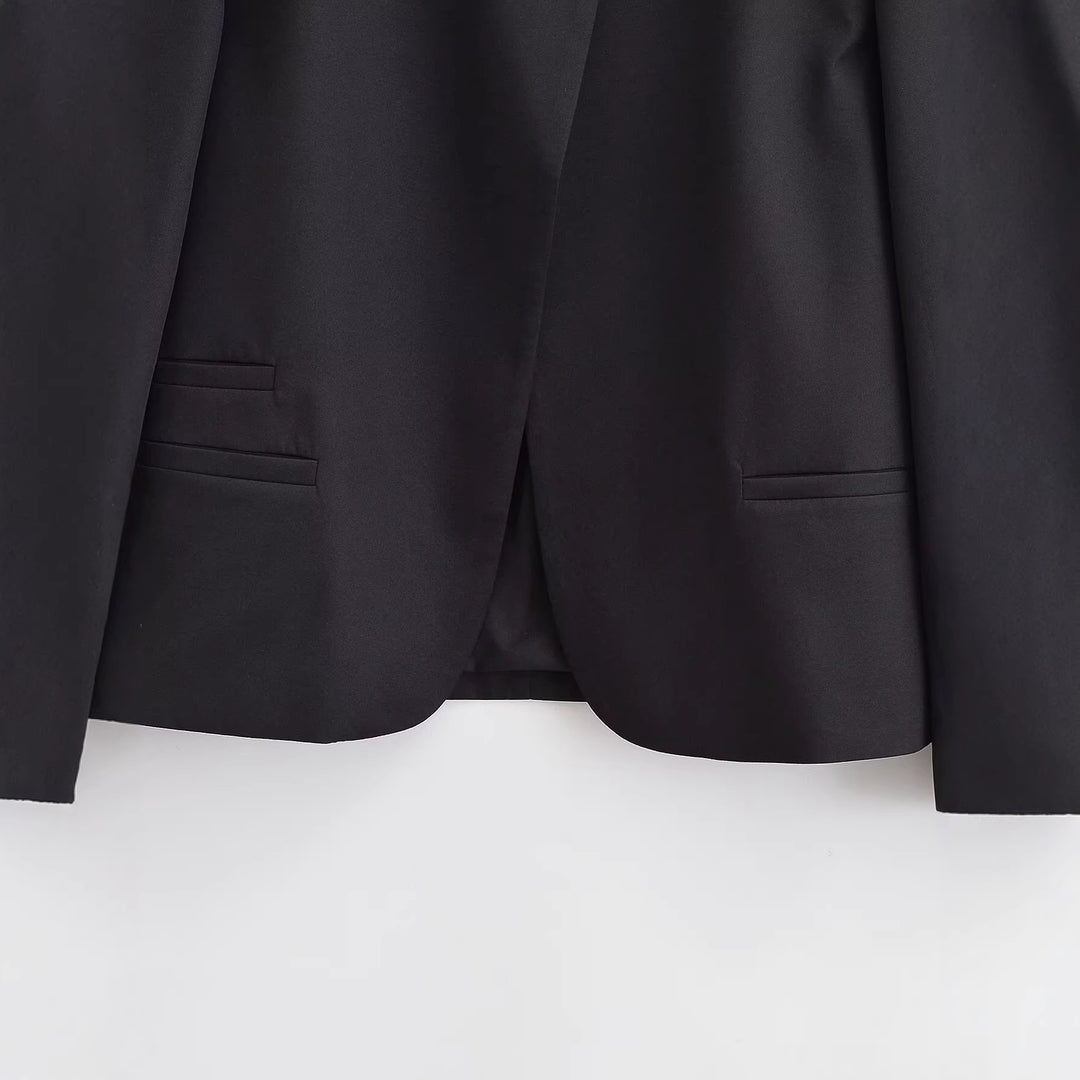 Damen Kurzblazer mit Stehkragen und asymmetrischer Knopfleiste Drune