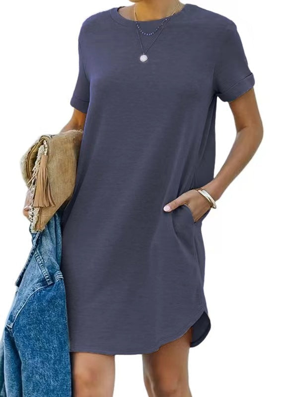Damen Casual Kleid mit praktischen Taschen Drune