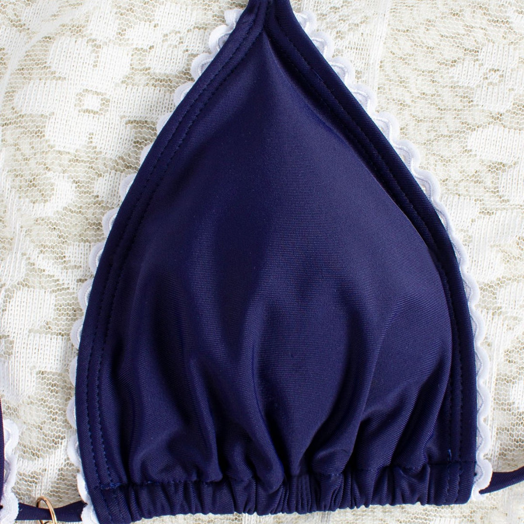 Damen Triangel-Bikini mit eleganter Rüsche und verschlusslosen Details Drune