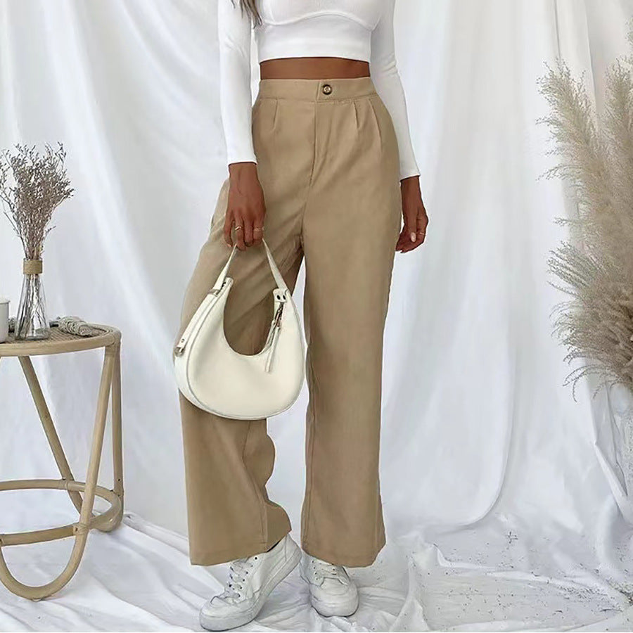 Damen Weite Hochbundhose mit Falten Drune