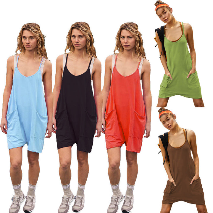 Damen Sportliches Freizeitkleid mit großzügigen Taschen Drune
