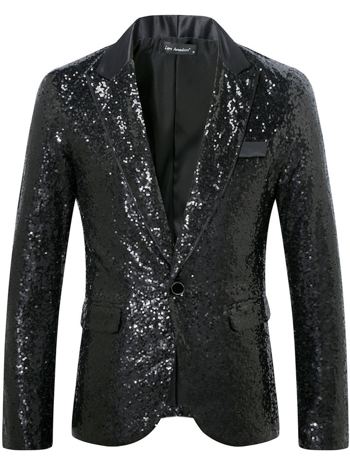 Herren Glamouröser Paillettenblazer Drune