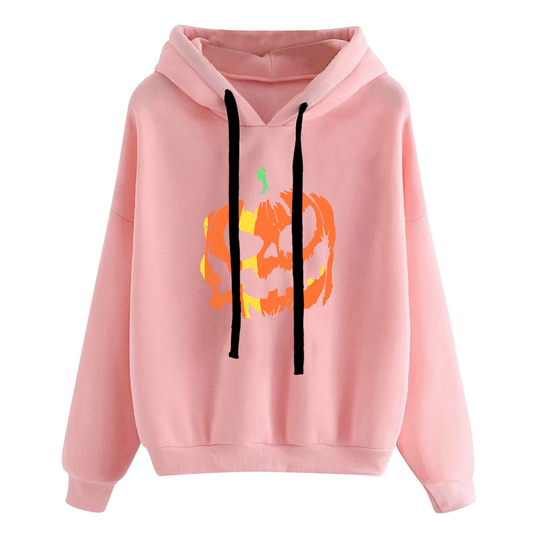 Damen nan lässiger Oversize Kapuzenpullover mit Herz‑und‑Pfotenprint, Kordelzug und gerippten Bündchen Drune