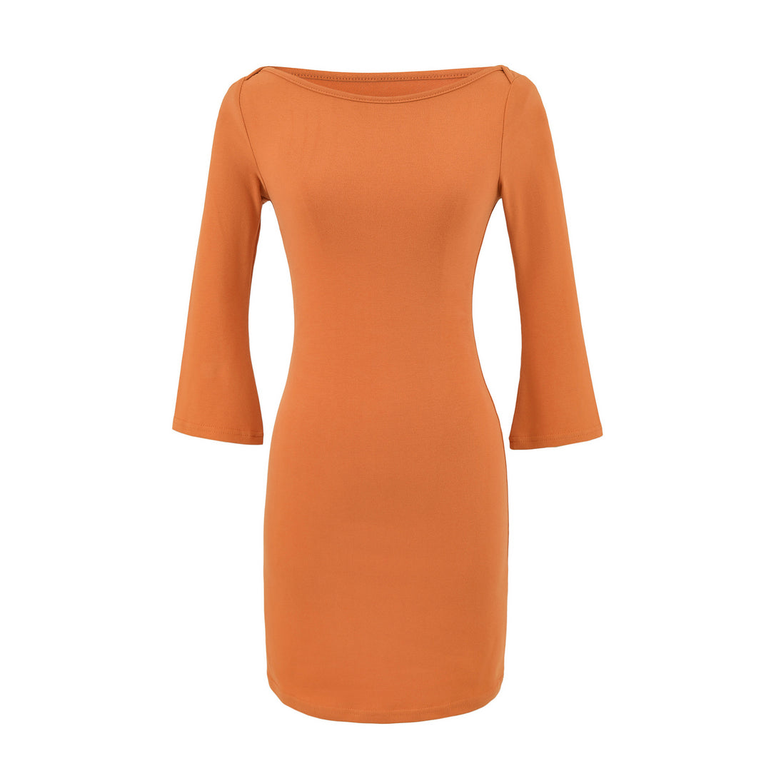 Damen Figurnahes Midikleid aus Jersey mit Carmen-Ausschnitt und Glockenärmeln Drune