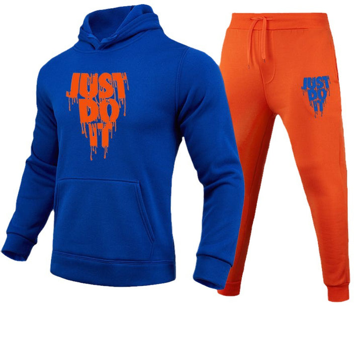 Herren Sportliches Hoodie- und Jogginghose-Set mit auffälligem Motiv und bequemer Passform Drune