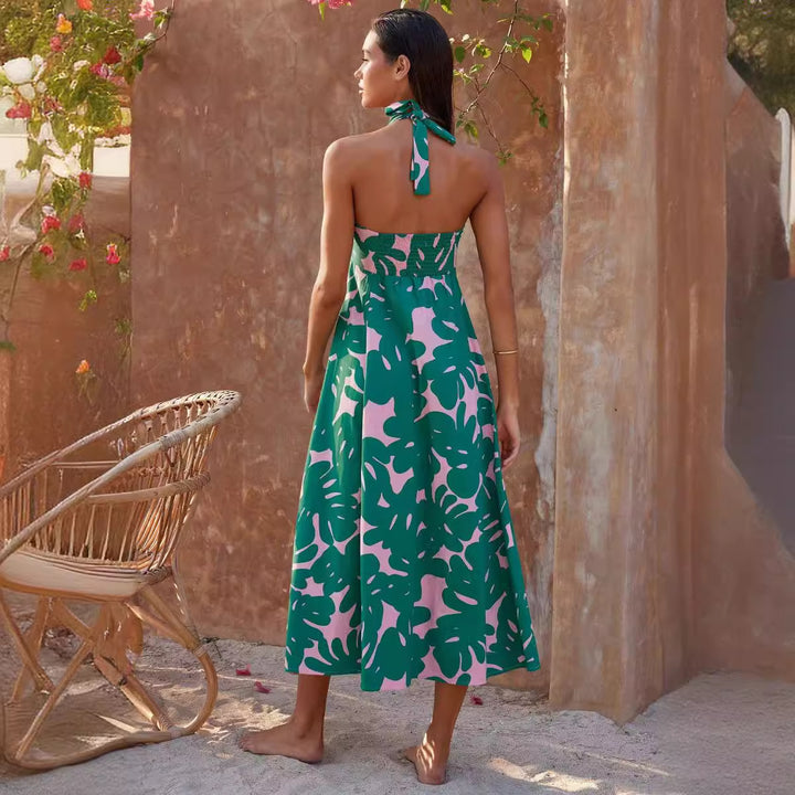 Damen Maxikleid mit trägerloser Rundum-Stretch-Ausschnittführung und floralem Druck Drune
