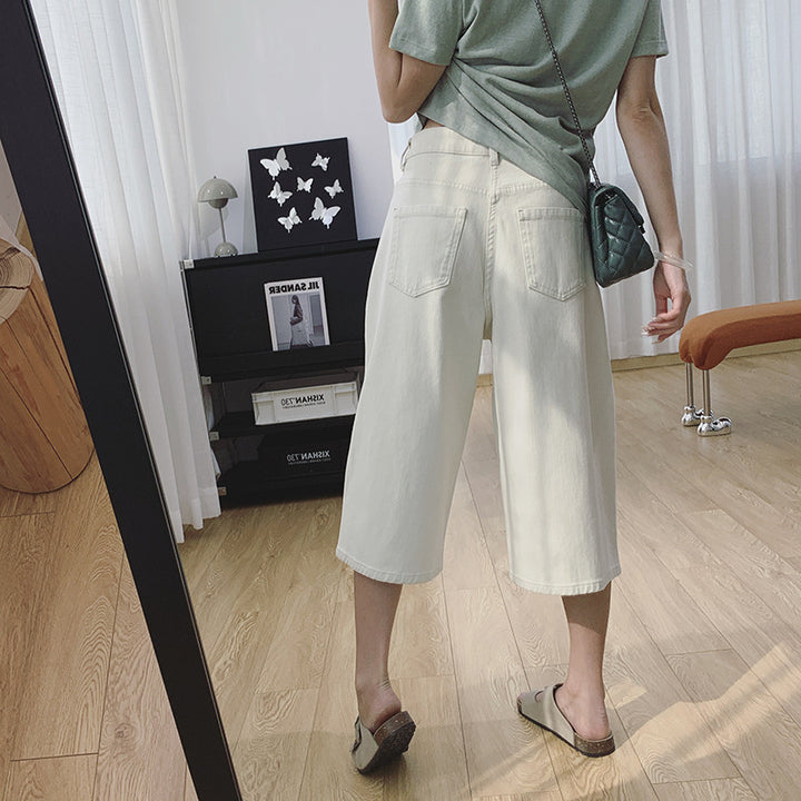 Damen Weite Denim Culottes Drune
