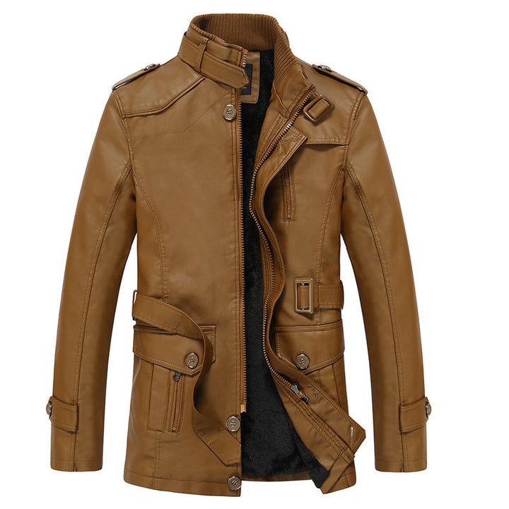 Herren Modische Kunstlederjacke mit praktischen Taschen Drune
