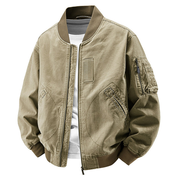 Herren Modische Bomberjacke mit Seitentaschen Drune