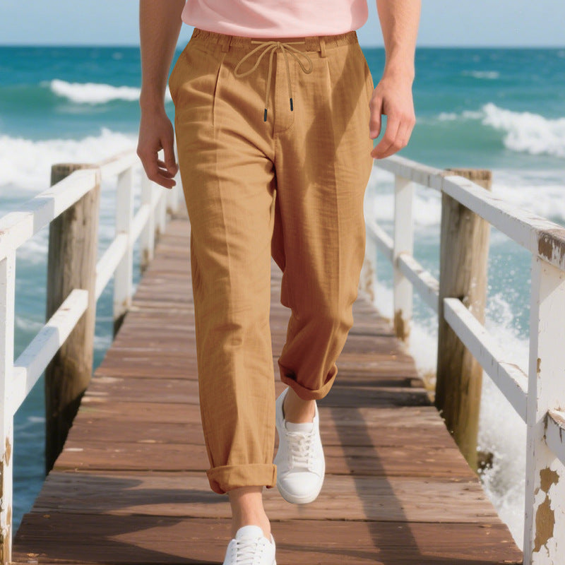 Herren leichte, atmungsaktive Strandhose mit verstellbarem Kordelzug und praktischen seitlichen Taschen Drune