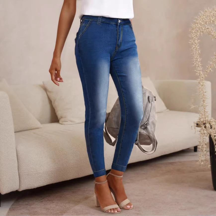 Damen High-Waist Skinny-Jeans aus elastischem Stretch-Denim Drune