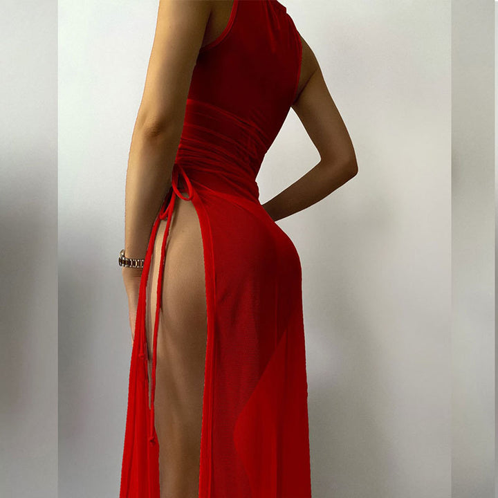 Damen Strandkleid mit raffinierten Schnürdetails Drune