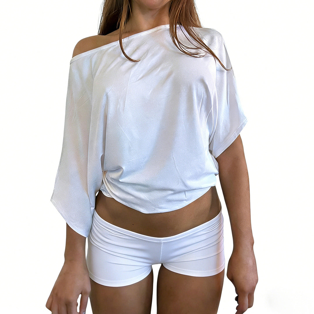 Damen Sportliches Zweiteiler-Set mit oversized Oberteil und kurzen Shorts Drune