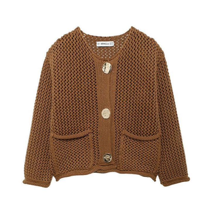 Damen Strickjacke mit luftiger Maschenstruktur und praktischen Taschen Drune