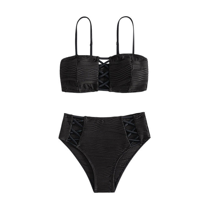 Damen Hochgeschnittener Wickelbikini mit Raffung Drune