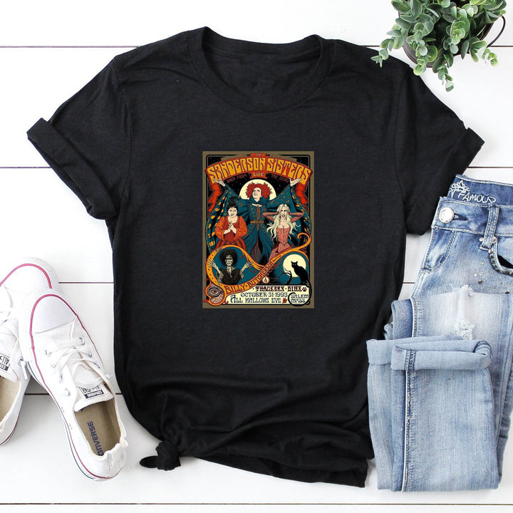 Damen Grafik-T-Shirt mit Hocus Pocus inspiriertem Design Drune