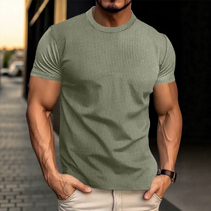 Herren Strukturiertes Kurzarm-T-Shirt aus Feinstrick Drune