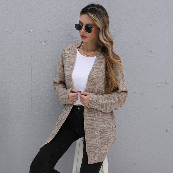 Damen Modischer Strickcardigan mit lockeren Ärmeln Drune