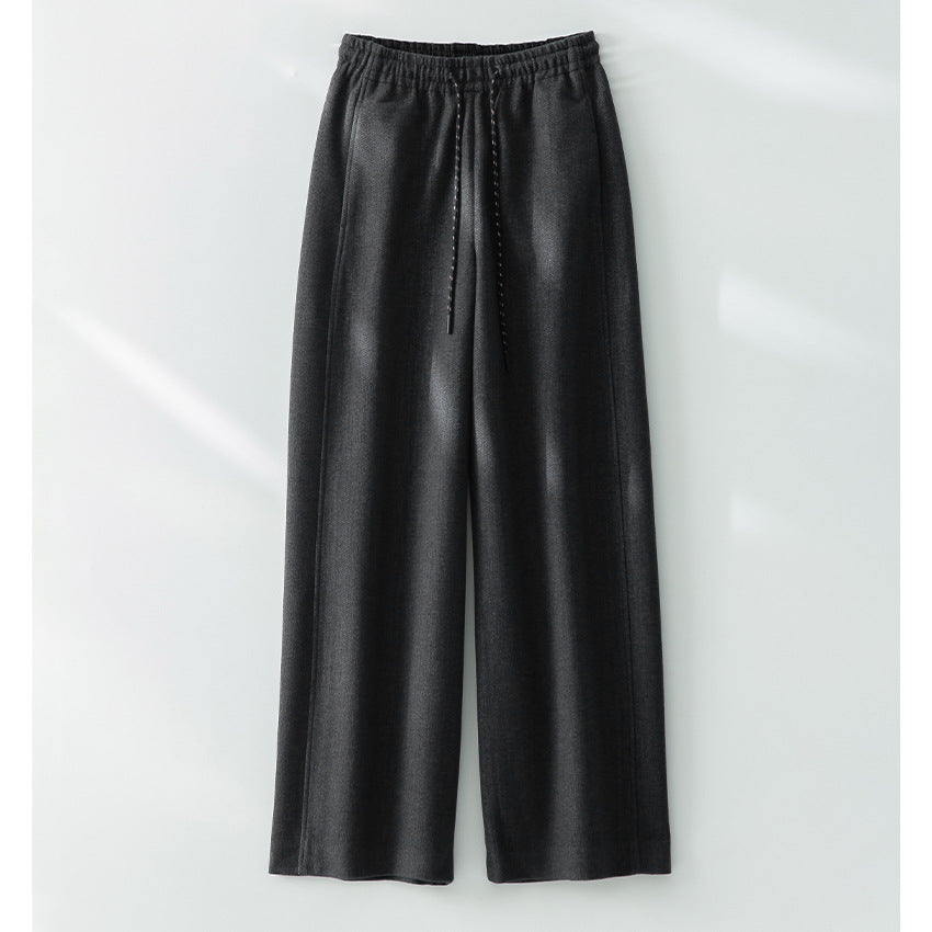 Damen Weite Komfort-Strickhose mit Gummibund und Tunnelzug Drune