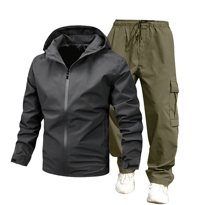 Herren Wetterfeste Outdoor-Jacke und Cargo-Hose Drune