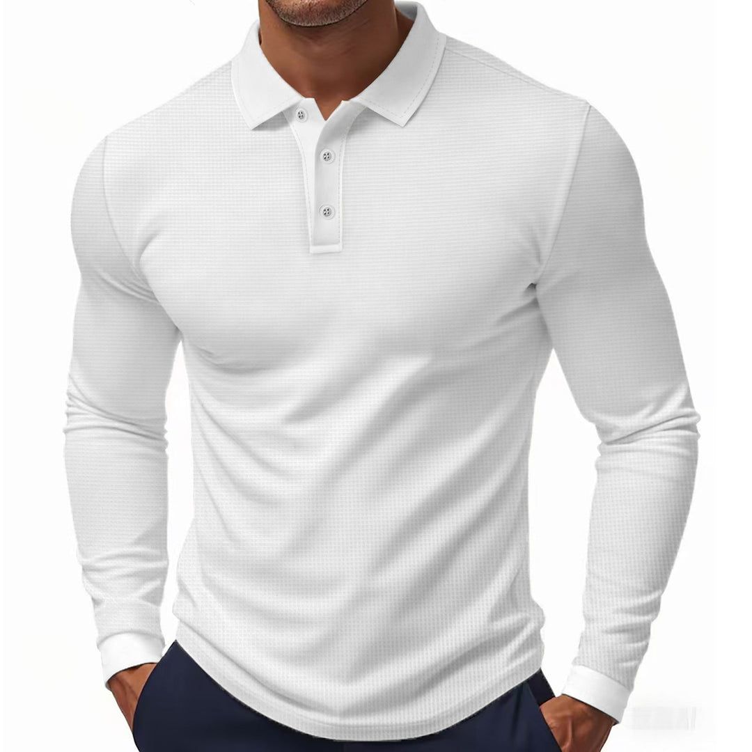Herren Langarm-Polohemd im strukturierten Design mit modernem Schnitt Drune