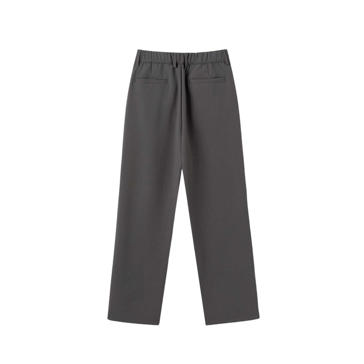 Damen Weite Bundfaltenhose mit hoher Taille und klassischem Bunddetail Drune